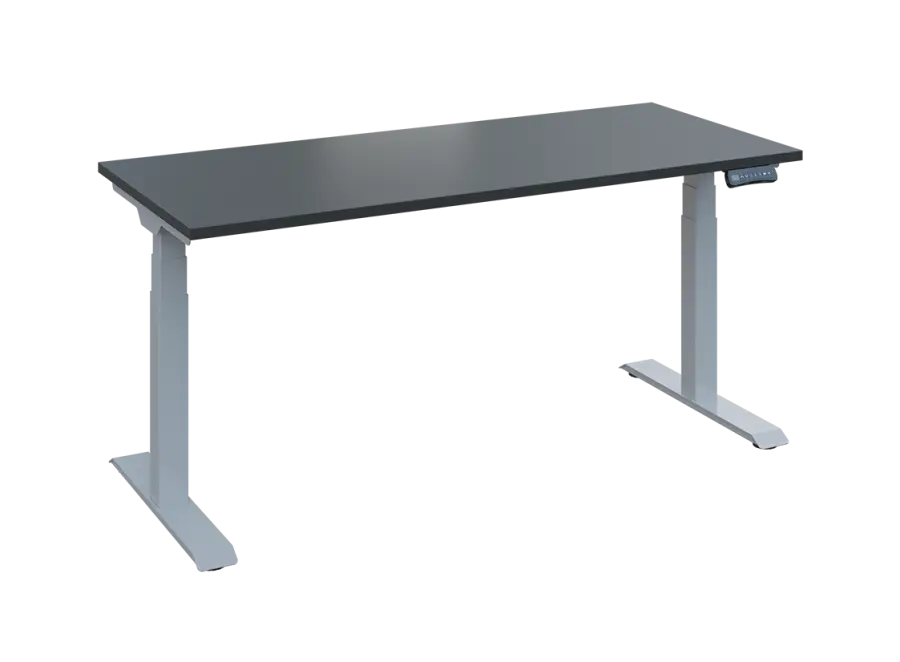 Fleximax 27-18 výškově nastavitelný stůl, kovová podnož stříbrná, deska 25 mm, široký 1800 mm, antracit